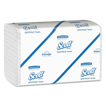 SCOTT Scottfold Multifold Paper Towels, 1 Ply, 175 Sheets, White, 25 PK 01960
